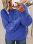Pulls Femmes Décontracté Plain Printemps / Automne Micro-élasticité Quotidien Ample Fil/fil de laine Droit Régulier
