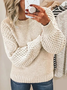 Pulls Femmes Décontracté Plain Printemps / Automne Micro-élasticité Quotidien Ample Fil/fil de laine Droit Régulier