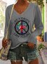 T-shirts Décontracté Printemps / Automne Imprimé de Lettre Motif Polyester Quotidien Régulier Trapèze Régulier ré pour Femmes