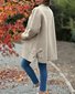 Blousons Femmes Décontracté Plain Automne Naturel Micro-élasticité Manches Longues Col Châle Régulier Droit