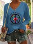 T-shirts Décontracté Printemps / Automne Imprimé de Lettre Motif Polyester Quotidien Régulier Trapèze Régulier ré pour Femmes