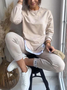 Deux Pièces Ensembles Décontracté Plain Printemps / Automne Micro-élasticité Quotidien Ample Jersey Col Rond Régulier pour Femmes