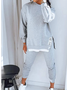 Deux Pièces Ensembles Décontracté Plain Printemps / Automne Micro-élasticité Quotidien Ample Jersey Col Rond Régulier pour Femmes