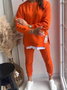 Deux Pièces Ensembles Décontracté Plain Printemps / Automne Micro-élasticité Quotidien Ample Jersey Col Rond Régulier pour Femmes