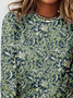 T-shirts Décontracté Floral Printemps / Automne Ample Jersey Manches Longues Régulier Élasticité moyenne ré pour Femmes