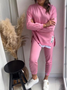 Deux Pièces Ensembles Décontracté Plain Printemps / Automne Micro-élasticité Quotidien Ample Jersey Col Rond Régulier pour Femmes
