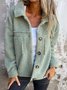 Caniche Blousons Femmes Décontracté Plain Hiver Aucune élasticité Ample Col Châle Tissu pelucheux/polaire granuleux Chemise Blouson Droit