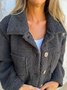 Caniche Blousons Femmes Décontracté Plain Hiver Aucune élasticité Ample Col Châle Tissu pelucheux/polaire granuleux Chemise Blouson Droit
