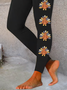 Pantalons De Yoga Décontracté Toutes Les Saisons Turquie Naturel Serré Jersey Jour de Thanksgiving Droit Élasticité moyenne pour Femmes