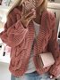 Cardigans Décontracté Plain Hiver Sweat-shirt à Capuche Ample Manches Longues Régulier Droit Élasticité moyenne pour Femmes