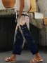 Pantalons Décontracté Printemps / Automne Toussaint Naturel Quotidien Ample Coton Et Lin Droit Régulier pour Femmes