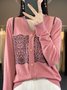 Cardigans Géométrique Décontracté Printemps / Automne Naturel Ample Manches Longues Mi-long Régulier Non pour Femmes