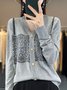 Cardigans Géométrique Décontracté Printemps / Automne Naturel Ample Manches Longues Mi-long Régulier Non pour Femmes
