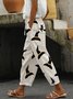 Pantalons Décontracté Printemps / Automne Toussaint Naturel Quotidien Ample Coton Et Lin Droit Régulier pour Femmes