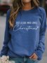 Sweat-shirts Femmes Décontracté Printemps / Automne Lettres de texte Imprimé Quotidien Ample Noël Col Rond Régulier