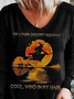 T-shirts Femmes Rétro Printemps / Automne Toussaint Imprimé Aucune élasticité Jersey Manches Longues Régulier T.-N.-L.