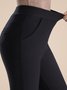 Pantalons De Yoga Femmes Décontracté Plain Printemps / Automne Polyester à Haute Élasticité Quotidien Pantalon à la cheville Legging en Toison