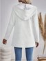 Blousons Femmes Décontracté Plain Printemps / Automne Zip Sweat-shirt à Capuche Naturel Ample Manches Longues Droit