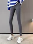 Pantalons De Yoga Femmes Décontracté Plain Printemps / Automne Polyester Poids lourd à Haute Élasticité Serré Pantalon à la cheville Droit