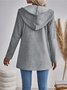 Blousons Femmes Décontracté Plain Printemps / Automne Zip Sweat-shirt à Capuche Naturel Ample Manches Longues Droit
