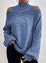 Pulls Femmes Décontracté Plain Printemps / Automne Manche Ballon Col Roulé Laine/Tricot Mi-long Régulier Non