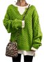 Pulls Femmes Décontracté Plain Printemps / Automne Ample Manches Longues Mi-long Droit Élasticité moyenne Non