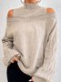 Pulls Femmes Décontracté Plain Printemps / Automne Manche Ballon Col Roulé Laine/Tricot Mi-long Régulier Non