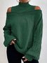 Pulls Femmes Décontracté Plain Printemps / Automne Manche Ballon Col Roulé Laine/Tricot Mi-long Régulier Non