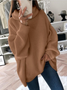 Pulls Décontracté Plain Printemps / Automne à Haute Élasticité Manches Longues Col Roulé Fil/fil de laine Droit Régulier pour Femmes