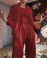 correspondant à Vêtement Décontracté Plain Printemps / Automne Coton Col V Naturel Manches Longues Droit Régulier pour Femmes
