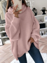 Pulls Décontracté Plain Printemps / Automne à Haute Élasticité Manches Longues Col Roulé Fil/fil de laine Droit Régulier pour Femmes