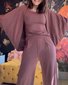 correspondant à Vêtement Décontracté Plain Printemps / Automne Coton Col V Naturel Manches Longues Droit Régulier pour Femmes