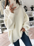 Pulls Décontracté Plain Printemps / Automne à Haute Élasticité Manches Longues Col Roulé Fil/fil de laine Droit Régulier pour Femmes