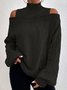 Pulls Femmes Décontracté Plain Printemps / Automne Manche Ballon Col Roulé Laine/Tricot Mi-long Régulier Non