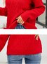 Pulls Femmes Décontracté Plain Hiver Naturel Manches Longues Col Rond Fil/fil de laine Régulier Élasticité moyenne