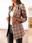Kimono Décontracté Plain Printemps / Automne Polyester Naturel Ample Manches Longues Col Châle Régulier pour Femmes