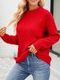 Pulls Femmes Décontracté Plain Hiver Naturel Manches Longues Col Rond Fil/fil de laine Régulier Élasticité moyenne