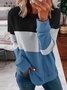 Sweat-shirts Décontracté Bloc de Couleur Printemps / Automne Polyester Ample Manches Longues Col Rond Régulier Droit pour Femmes