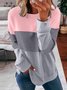 Sweat-shirts Décontracté Bloc de Couleur Printemps / Automne Polyester Ample Manches Longues Col Rond Régulier Droit pour Femmes