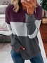 Sweat-shirts Décontracté Bloc de Couleur Printemps / Automne Polyester Ample Manches Longues Col Rond Régulier Droit pour Femmes