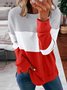 Sweat-shirts Décontracté Bloc de Couleur Printemps / Automne Polyester Ample Manches Longues Col Rond Régulier Droit pour Femmes