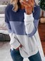 Sweat-shirts Décontracté Bloc de Couleur Printemps / Automne Polyester Ample Manches Longues Col Rond Régulier Droit pour Femmes