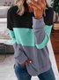 Sweat-shirts Décontracté Bloc de Couleur Printemps / Automne Polyester Ample Manches Longues Col Rond Régulier Droit pour Femmes