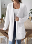 Cardigans Femmes Décontracté Plain Printemps / Automne Naturel Aucune élasticité Ample Manches Longues Régulier Non