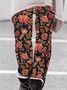 Pantalons De Yoga Femmes Rétro Floral Toutes Les Saisons Naturel à Haute Élasticité Serré Long Legging Régulier