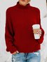 Pulls Décontracté Plain Printemps / Automne Ample Manches Longues Régulier Droit Régulier Élasticité moyenne pour Femmes