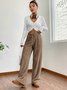 Pantalons Femmes Décontracté Plain Printemps / Automne Naturel Aucune élasticité Quotidien Ample Long Régulier
