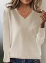 Pulls Femmes Décontracté Plain Printemps / Automne Naturel Quotidien Ample Manches Longues Régulier Droit