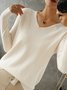Pulls Femmes Décontracté Plain Printemps / Automne Naturel Quotidien Ample Manches Longues Régulier Droit