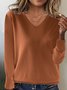 Pulls Femmes Décontracté Plain Printemps / Automne Naturel Quotidien Ample Manches Longues Régulier Droit